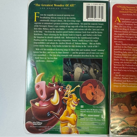 Walt Disney Masterpiece The Lion King 1 & The Lion King II Simba’s Pride - Picture 5 of 8